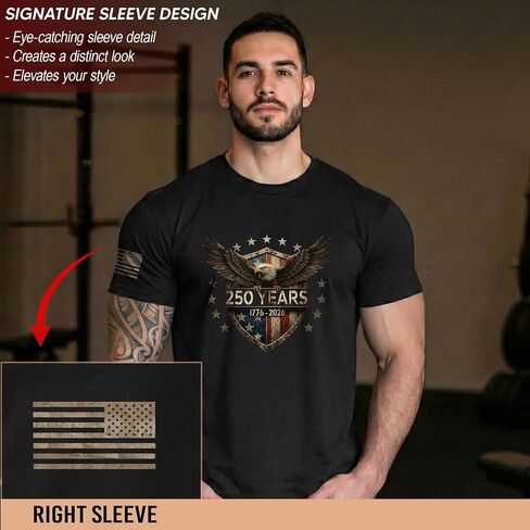 Patriotic Shirts for Men, American 250th Anniversary Shirt, 1776-2026 250th Anniversary Shirt in Saudi Arabia
