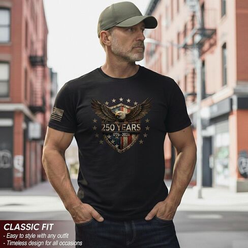Patriotic Shirts for Men, American 250th Anniversary Shirt, 1776-2026 250th Anniversary Shirt in Saudi Arabia