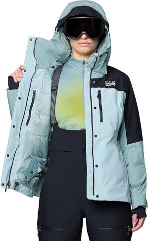Mountain Hardwear Women's Powder Maven Jacket, Ice Shadow, Blue Sage, Black, M in Kuwait