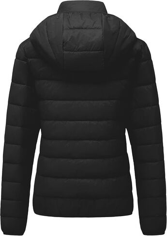 Women's Packable Puffer Jacket Ultra lightweight Puffy Coat Waterproof Ultralight Bubble Outerwear with Hood in Saudi Arabia