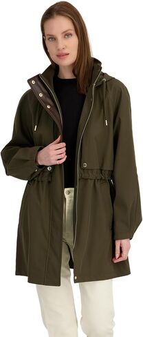 سترة Diana Softshell Anorak للسيدات من TAHARI - سترة خفيفة الوزن مقاومة للماء وغطاء للرأس قابل للفصل in Kuwait