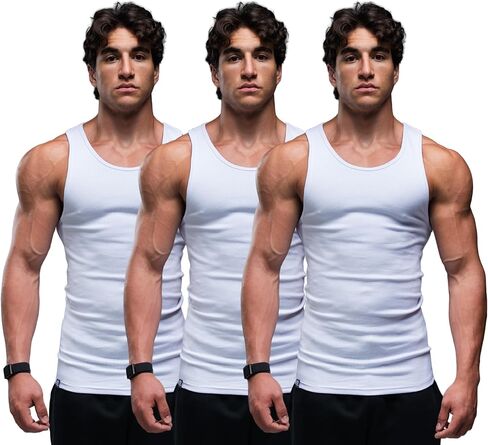 Ekkovision Lifestyle Beaters, Men's Tank Tops, Cotton Spandex Tanks for Men, Regular Fit, Ribbed Fabric in Saudi Arabia