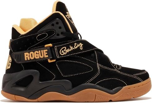 Ewing Patrick Athletics Rogue Sneakers - Men's High-Top, Black Gold Gum, Comfortable Leather Basketball Shoes in Kuwait