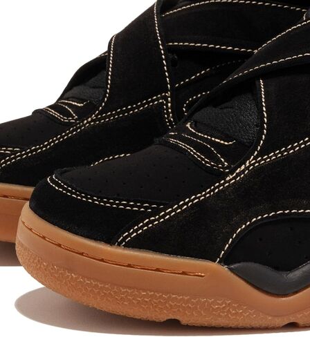 Ewing Patrick Athletics Rogue Sneakers - Men's High-Top, Black Gold Gum, Comfortable Leather Basketball Shoes in Kuwait