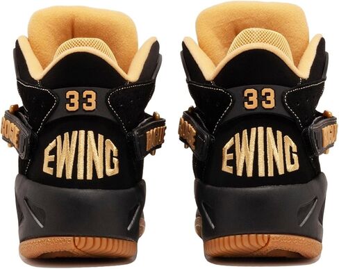 Ewing Patrick Athletics Rogue Sneakers - Men's High-Top, Black Gold Gum, Comfortable Leather Basketball Shoes in Kuwait