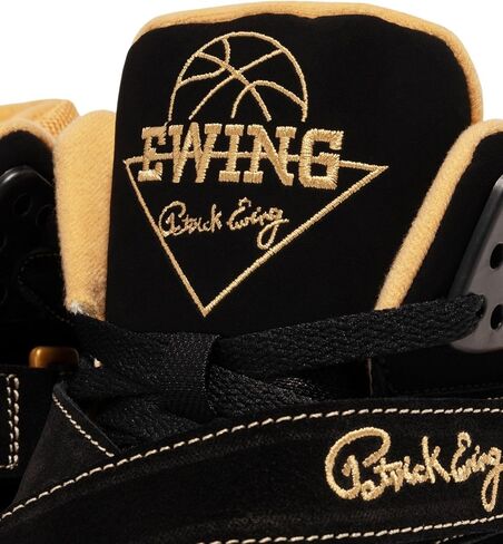 Ewing Patrick Athletics Rogue Sneakers - Men's High-Top, Black Gold Gum, Comfortable Leather Basketball Shoes in Kuwait