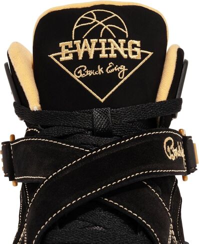 Ewing Patrick Athletics Rogue Sneakers - Men's High-Top, Black Gold Gum, Comfortable Leather Basketball Shoes in Kuwait