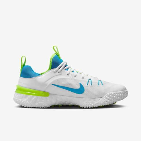 حذاء لاكروس Huarache 9 Elite TF LAX SE من Nike (FV6148-100، أبيض/أبيض/فولت/أزرق زاهي) in Kuwait