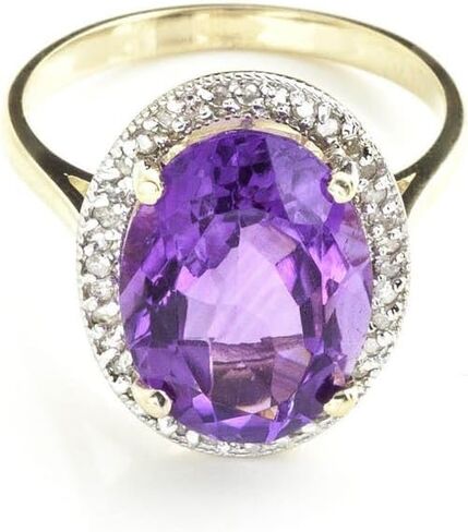 Galaxy Gold GG 14K Solid Gold, Natural Amethyst and Diamond Ring for Women - Fine Jewelry for Women in Saudi Arabia