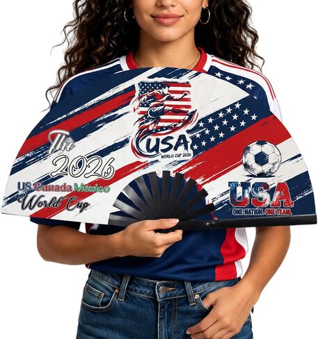 2026 World Soccer Cup Folding Fans – Soccer Game Day Essentials for Stadium Chants, Party Favors, Gifts & Accessories, Brazil Jersey Outfit for Women Men – One Size in Kuwait