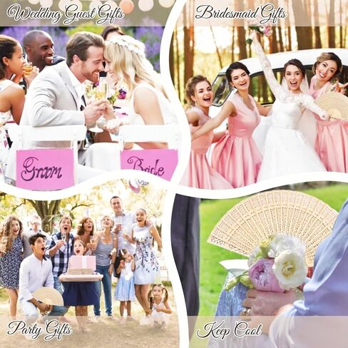 50Pcs Handheld Foldable Wedding Wooden Fans Personalized Custom Sandalwood Fans with Tassels and Organza Bags Wedding Favors for Guests Baby Shower Birthday Party Gift Bulk (50) in Saudi Arabia