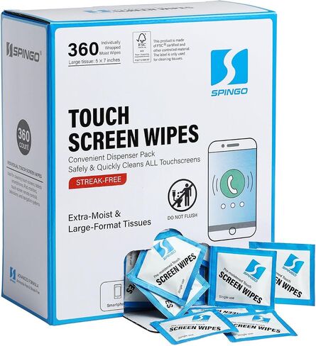 240 Count Screen Wipes, Screen Cleaner Wipes for Electronics, Touchscreens | Streak-Free & Scratch-Free Electronics wipes for Phone, Laptop, Computer, Monitor, Touchscreens, Care Screens, Eyeglasses. in Kuwait