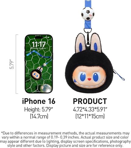 POP MART THE MONSTERS × FIFA SERIES - Vinyl Plush Lanyard, Keychain with Cute Labubu Head, FIFA World Cup 2026 Pendant for Keys, Phones, Card Holder, Gift for Sports Fans, Teenagers, Adults in Kuwait