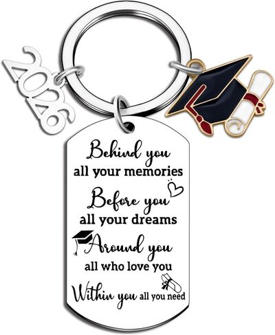2026 Keychain - Personalized Stainless Steel Graduation Gift for Graduates with Charm of 2026 in Kuwait