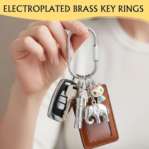 Tiezzi Gold Brass Key Rings, Carabiner Clip for Labubu Lock Keychain, Screw Lock Keys Organizer, Purse Bag Accessories Charms in Kuwait