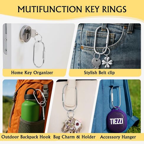 Tiezzi Gold Brass Key Rings, Carabiner Clip for Labubu Lock Keychain, Screw Lock Keys Organizer, Purse Bag Accessories Charms in Kuwait