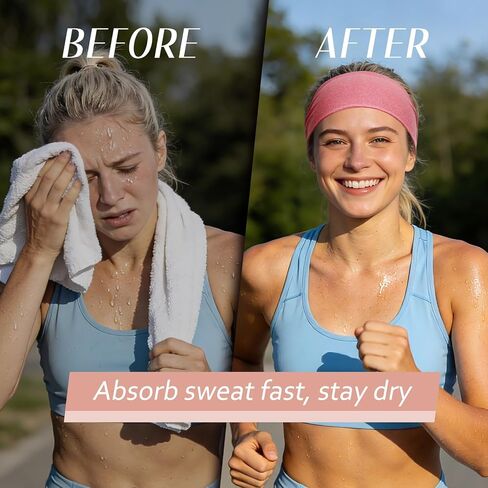 Dreamlover Sweat Headbands for Women, Non Slip Workout Headbands, Soft Stretchy Sports Headbands for Running, Yoga, Outdoor Work, 6 Pieces in Saudi Arabia