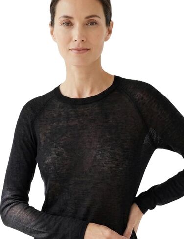 NPIA Certified 100% Pure Cashmere Crewneck Women's | Ultra-Fine Gossamer Summer Sweater | Sheer Long Sleeve Layering Top in Saudi Arabia