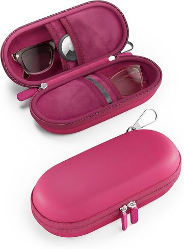 ProCase Double Sunglasses Case, Hard EVA Shell Shockproof Dual Eyeglass Case for Men Women with Metal Hook and Velvet Lining, Travel Zipper Glasses Holder Organizer Fathers Day Gift for Dad -Plum in Kuwait