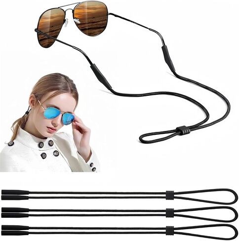 BANSTLE Glasses Strap - 3 Pcs Adjustable Eyewear String Lanyard Retainer - Eyeglasses Holder Strap for Men, Women and Kids in Kuwait