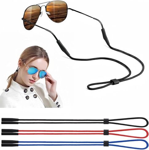 BANSTLE Glasses Strap - 3 Pcs Adjustable Eyewear String Lanyard Retainer - Eyeglasses Holder Strap for Men, Women and Kids in Saudi Arabia