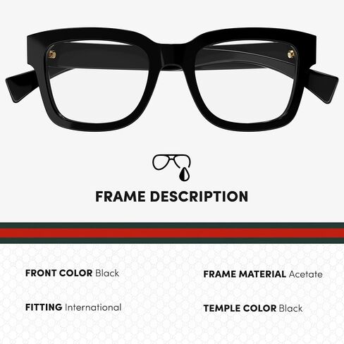 Gucci GG1138O Designer Fashion Eyeglasses Stylish Square Frame Eyewear with Luxury eSHADES Kit - Embrace Sophistication and Elegance in Kuwait