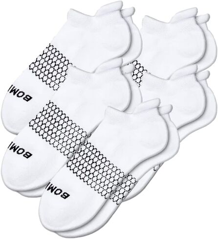 BOMBAS Men's Solids Ankle Large Socks, 6 Pairs White Ankle Socks, Size 8-13 in Kuwait