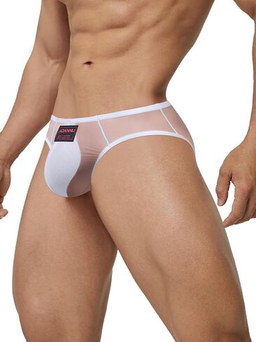 Men's Sheer Mesh Briefs Sexy See Through Low Rise Underwear Breathable Transparent Briefs for Men in Saudi Arabia