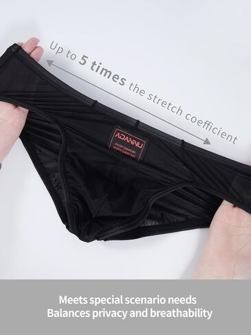 Men's Sheer Mesh Briefs Sexy See Through Low Rise Underwear Breathable Transparent Briefs for Men in Saudi Arabia
