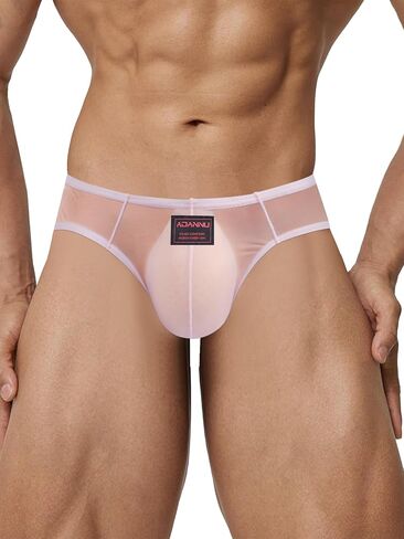 Men's Sheer Mesh Briefs Sexy See Through Low Rise Underwear Breathable Transparent Briefs for Men in Saudi Arabia