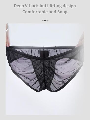 Men's Sheer Mesh Briefs Sexy See Through Low Rise Underwear Breathable Transparent Briefs for Men in Saudi Arabia