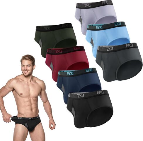 7-Pack Tagless Mens Underwear Briefs with Contour Pouch & Mesh Fly, Soft Bamboo Rayon Underwear Men, Breathable, Cooling in Saudi Arabia