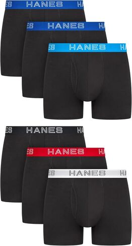 Hanes Men's Boxer Brief Underwear Pack, Stretch Cotton Boxer Briefs for Men, Moisture-wicking, 6-pack in Kuwait