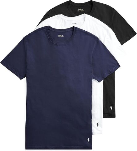 Polo Ralph Lauren Men's T-Shirt Pack, 3-Pack, Cotton Men's Clothing Crewneck Undershirt, Slim Fit Short-Sleeve Tees in Kuwait