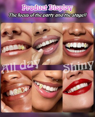 9PCS Gold Grills for Teeth, Grillz Jewelry Tooth Cap for Women & Men in Saudi Arabia