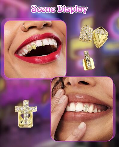 9PCS Gold Grills for Teeth, Grillz Jewelry Tooth Cap for Women & Men in Saudi Arabia