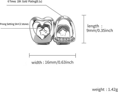 Teeth Grills for Women Grillz Teeth Men Tooth Gems Cap Hollow Heart Mouth Grills Tooth Jewelry for Hip Hop Single Grillz with Molding Bar Rapper Outfits Costume Accessory Halloween Party in Saudi Arabia