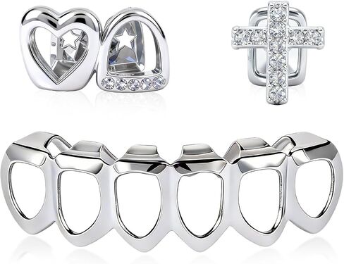 Grillz for Women Men, Hip Hop Grills for your teeth, Adjustable Tooth Covers, Dental Jewelry for Party Concert in Saudi Arabia