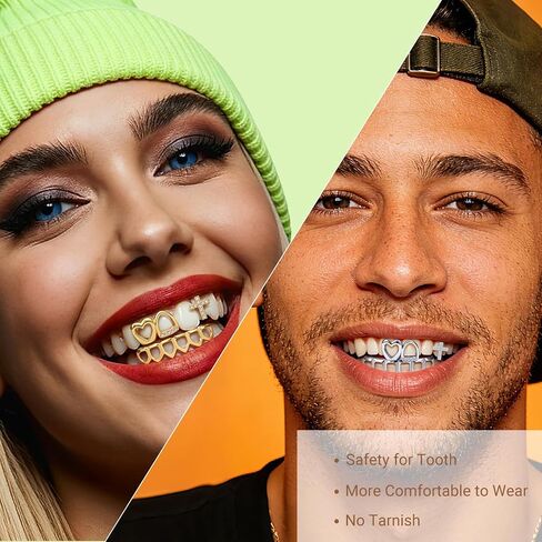 Grillz for Women Men, Hip Hop Grills for your teeth, Adjustable Tooth Covers, Dental Jewelry for Party Concert in Saudi Arabia