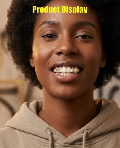 6PCS 14K Gold Grills for Your Teeth, Tooth Grillzs Jewelry Caps for Women & Men in Saudi Arabia