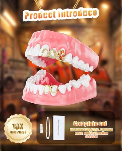 6PCS 14K Gold Grills for Your Teeth, Tooth Grillzs Jewelry Caps for Women & Men in Saudi Arabia