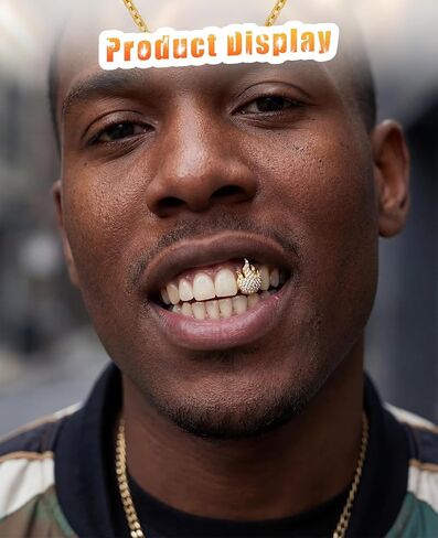 6PCS 14K Gold Grills for Your Teeth, Tooth Grillzs Jewelry Caps for Women & Men in Saudi Arabia