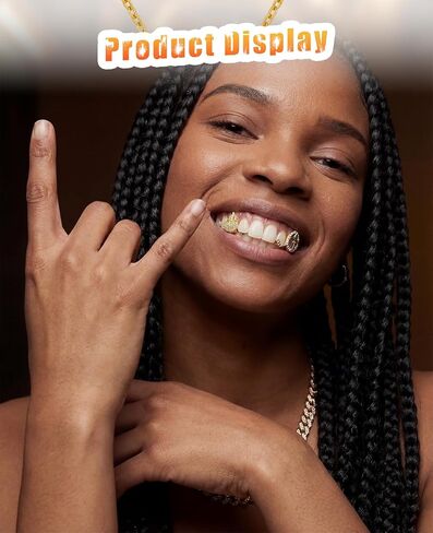 6PCS 14K Gold Grills for Your Teeth, Tooth Grillzs Jewelry Caps for Women & Men in Saudi Arabia