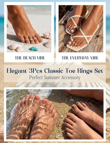 Kakonia 14K Gold Filled Toe Rings for Women Non Tarnish,Adjustable Open Band Toe Rings Trendy Set Dainty Flower CZ Waterproof Summer Beach Foot Jewelry for Women Vacation Gifts in Saudi Arabia