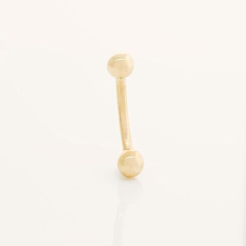 ANYGOLDS 14K Solid Gold Basic Belly Navel Curved Barbell Piercing - Basic Navel Piercing Jewelry With 4mm Screw Ball - 14-gauge Gold Body Jewelry for Women - Perfect Minimalist Design - Sold as Single in Saudi Arabia