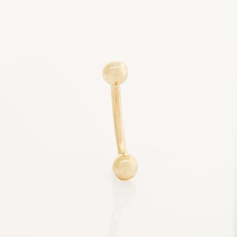 ANYGOLDS 14K Solid Gold Basic Belly Navel Curved Barbell Piercing - Basic Navel Piercing Jewelry With 4mm Screw Ball - 14-gauge Gold Body Jewelry for Women - Perfect Minimalist Design - Sold as Single in Saudi Arabia