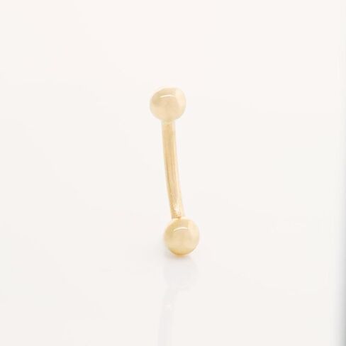 ANYGOLDS 14K Solid Gold Basic Belly Navel Curved Barbell Piercing - Basic Navel Piercing Jewelry With 4mm Screw Ball - 14-gauge Gold Body Jewelry for Women - Perfect Minimalist Design - Sold as Single in Saudi Arabia