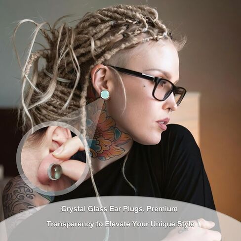 4Pcs Glass Ear Gauges Stretching Kit 3-25mm Plugs for Ears Gauges with Rubber Rings Single Flare Glass Ear Stretching Kit Ear Expander Body Piercing Jewelry for Women Men in Kuwait