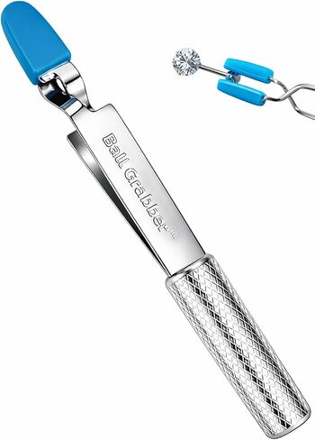 Piercing Ball Grabber Tool - Press-To-Open Piercing Grabber Tool for Gripping and Changing Jewelry Gems, Balls, Posts, Bars, Flatback Earrings - 316LVM Surgical Steel with Medical-Grade Silicone Tips in Kuwait