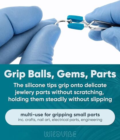 Piercing Ball Grabber Tool - Press-To-Open Piercing Grabber Tool for Gripping and Changing Jewelry Gems, Balls, Posts, Bars, Flatback Earrings - 316LVM Surgical Steel with Medical-Grade Silicone Tips in Kuwait